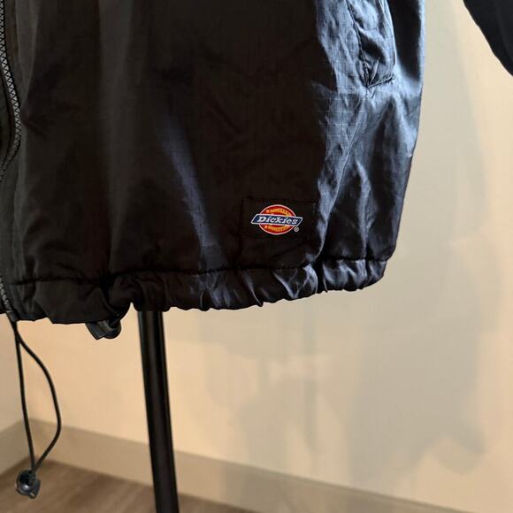 Dickies Black Hooded Windbreaker Jacket XL Fleece Lined Workwear Outdoor Winter - Picture 3 of 9